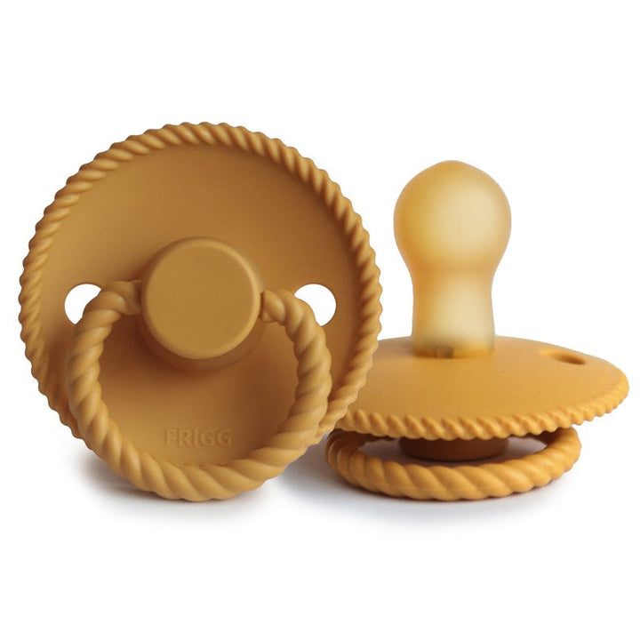 Honey Gold FRIGG Rope Natural Rubber Latex Pacifiers by FRIGG sold by JBørn Baby Products Shop