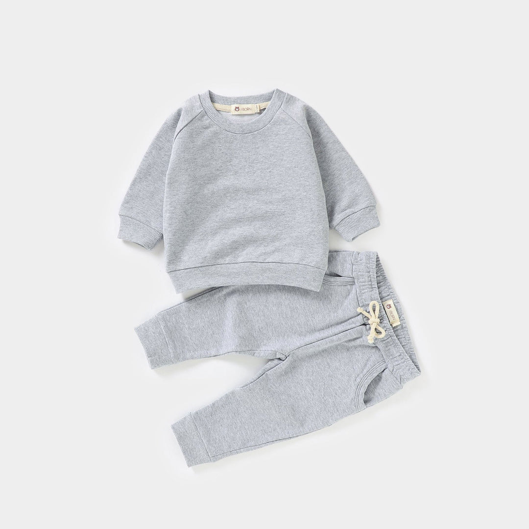 JBØRN Organic Cotton Baby Sweater & Joggers Set | Personalisable in Grey, sold by JBørn Baby Products Shop, Personalizable by JustBørn