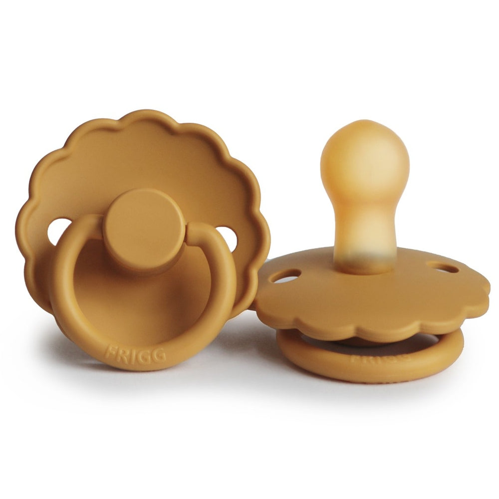 FRIGG Daisy Natural Rubber Latex Pacifier Honey Gold - Personalisable Baby Products Sold and Personalised by JustBørn