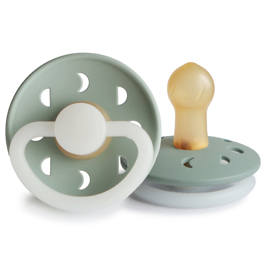 Sage Night Glow FRIGG Moon Natural Rubber Latex Pacifier by FRIGG sold by JBørn Baby Products Shop