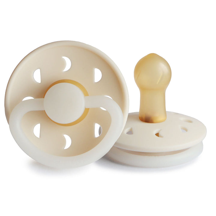 Cream Night Glow FRIGG Moon Natural Rubber Latex Pacifier by FRIGG sold by JBørn Baby Products Shop