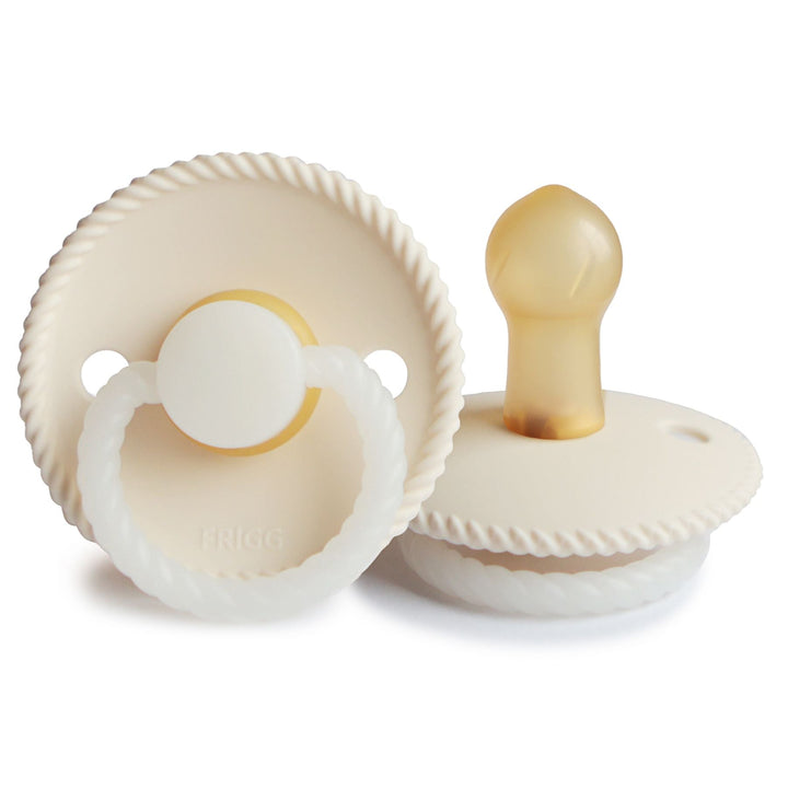 Cream Night Glow FRIGG Rope Natural Rubber Latex Pacifiers by FRIGG sold by JBørn Baby Products Shop
