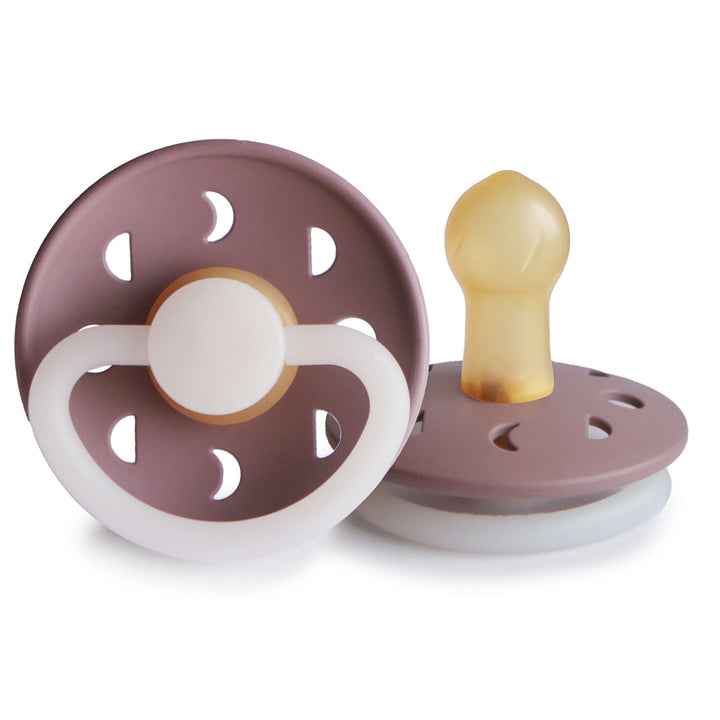 Twilight Mauve Night Glow FRIGG Moon Natural Rubber Latex Pacifier by FRIGG sold by JBørn Baby Products Shop