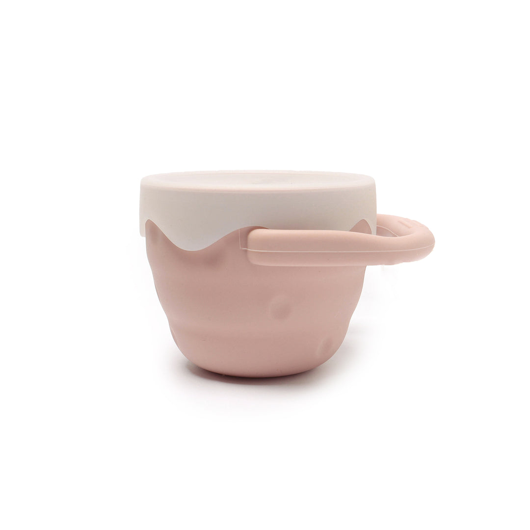 JBØRN Foldable Silicone Snack Cup | Personalisable in Blush, sold by JBørn Baby Products Shop, Personalizable by JustBørn